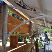 Deck rail mount on metal Post